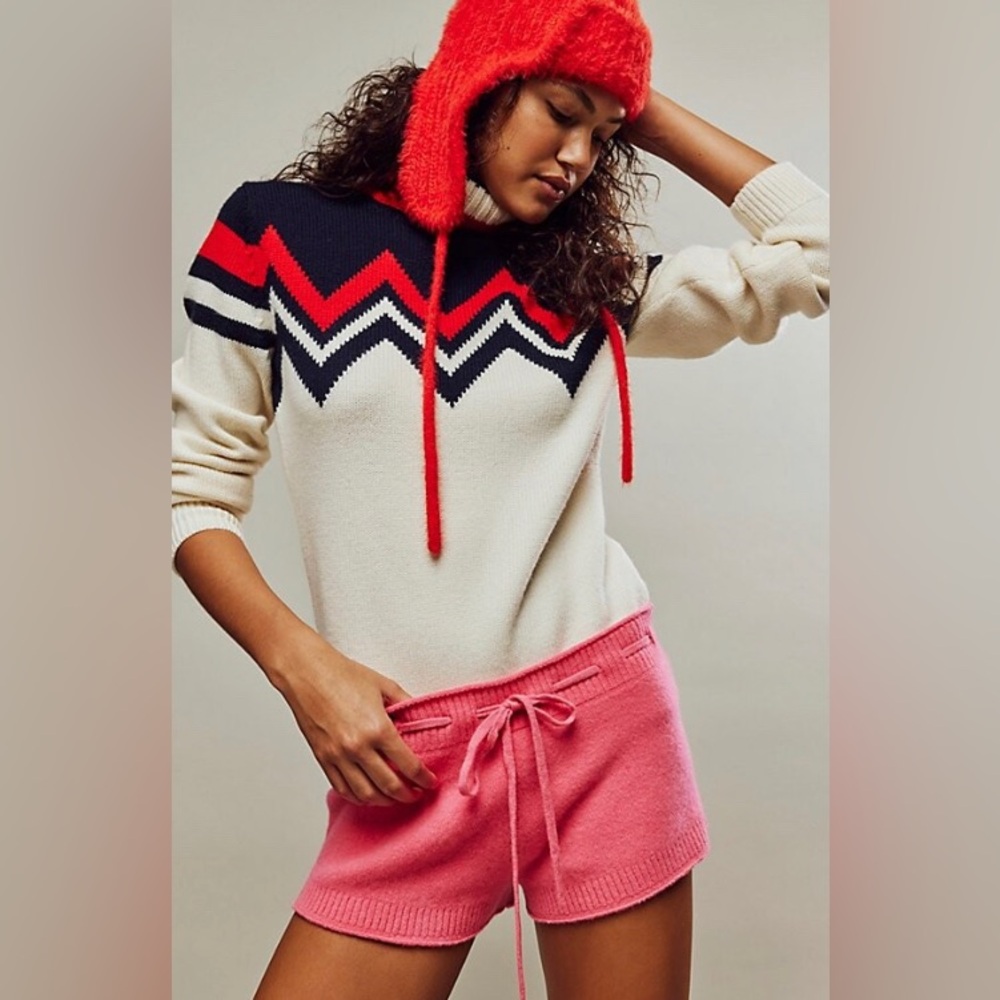 NWOT Free People Intimately Cozy Up Cashmere  Hot Pink Shorts Size Large